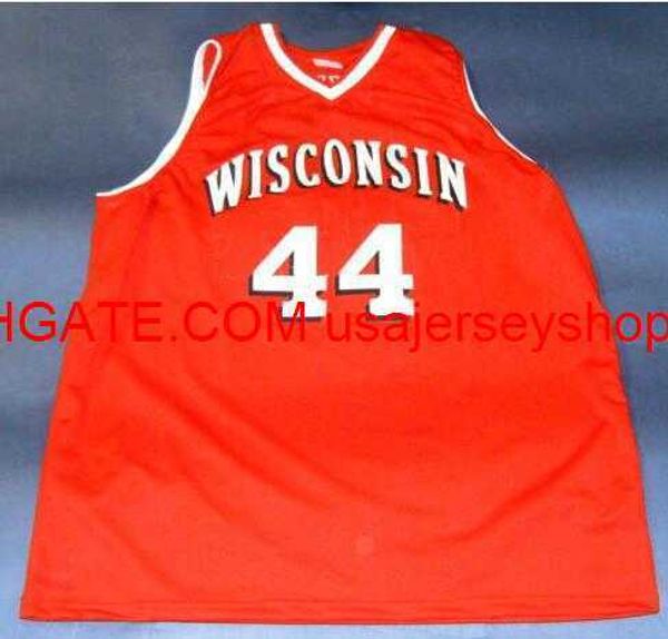 Vintage #44 Frank Kaminsky Custom Wisconsin Badgers Basketball Jersey Size S-4xl 5xl Custom Qualquer nome N￺mero Jersey