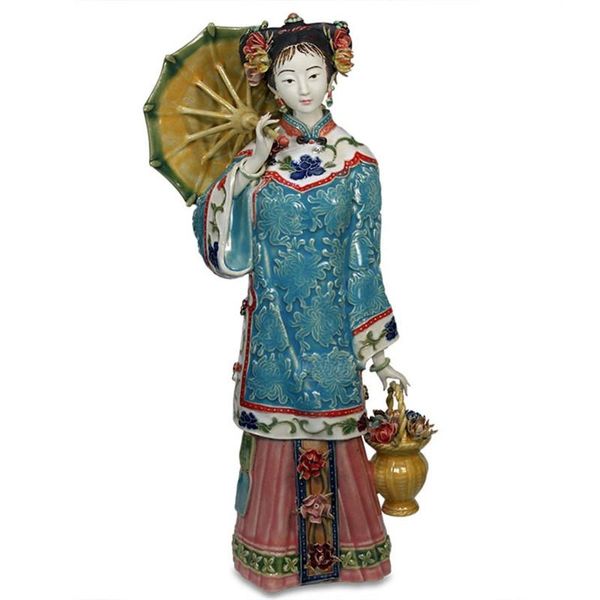 Figurine decorative Oggetti WU CHEN LONG Antico Belle donne Cinese femminile Porcellana Moda Bambole Sculture Statua d'epoca Home De