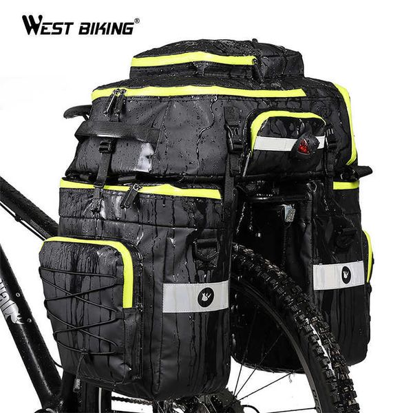 WEST BIKING 75L Fahrradtaschen mit großem Fassungsvermögen 3-in-1-Taschen Fahrradrucksack Handtasche Doppelseitige wasserdichte MTB-Fahrradkoffertasche 0201