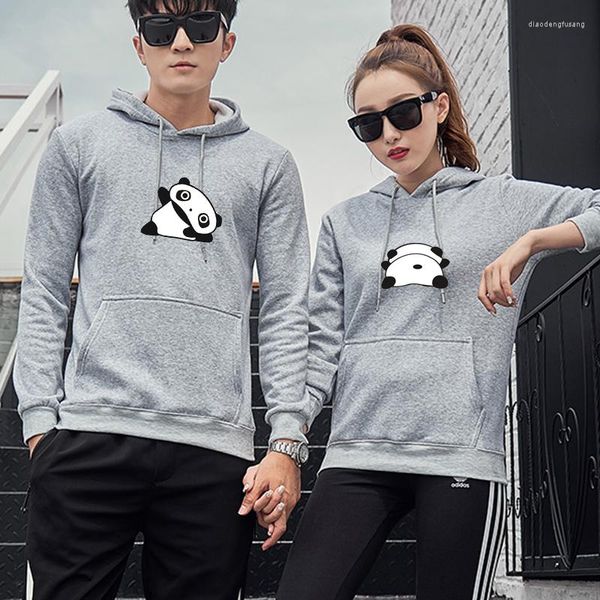 Felpe con cappuccio da donna 2023 Felpa con cappuccio da coppia Pullover da uomo con grafica Top da donna coreana Cartoon Cute Panda Print Felpa