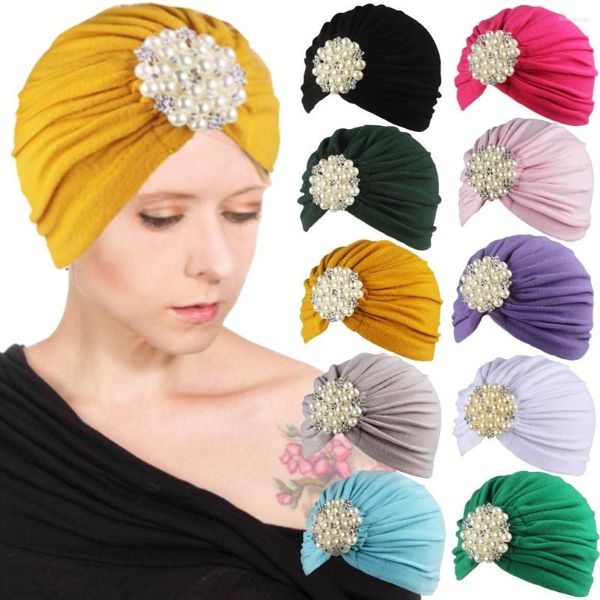 Berater Big Pearl Hat Bohemian Baotou Cap Gorros de Lana Turban Femme Hats für Frauen Motorhaube Mütze Beanies Chapeau Caps Luxe Touca