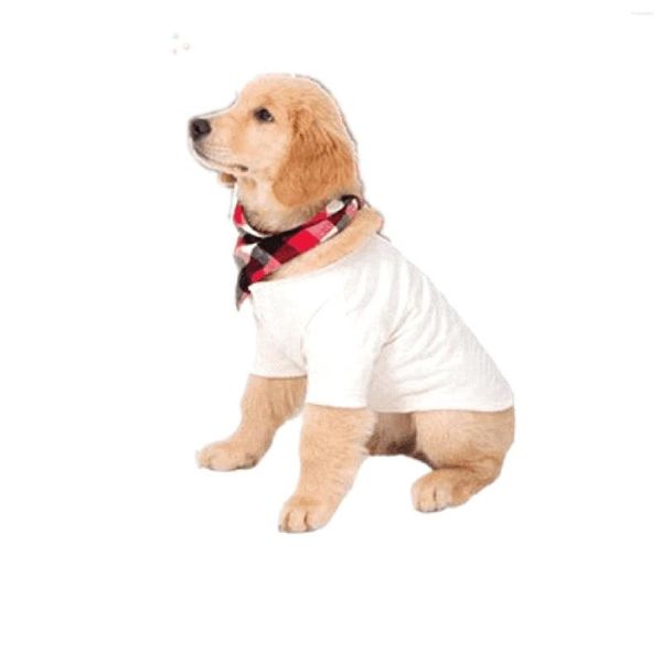 Vestido de pet-tel de vestido de verão de cachorro camisetas brancas de algodão branco