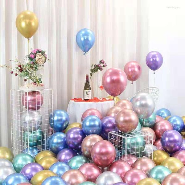 Decorazione per feste 20 pezzi Palloncino in lattice di perle di metallo rosa baby lucido Palloncino in oro rosa cromato spesso Matrimonio Compleanno Outfit