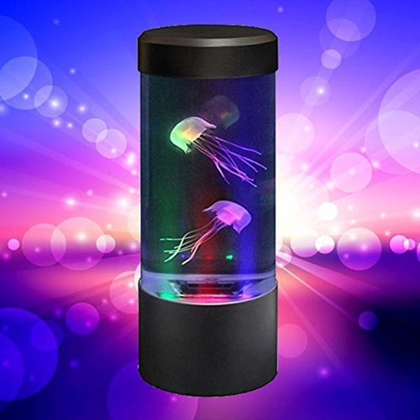 Lâmpadas de mesa Lellyfish humor LED Night Light Fantasy Aquarium Hypnotic Mudança de mesa Lâmpada de cabeceira Crianças decoração de casa USB PowerTable