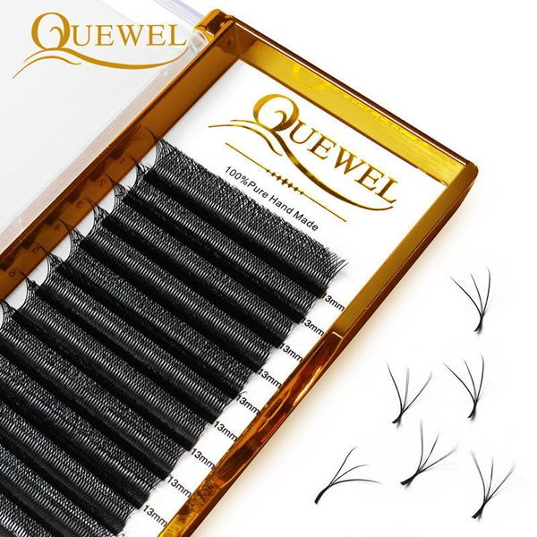 Outils de maquillage Quewel W Volume Cils Forme 3D Extensions de cils à double pointe Ventilateurs 815mm Curl False Eye Lash Outil de maquillage en gros 230203