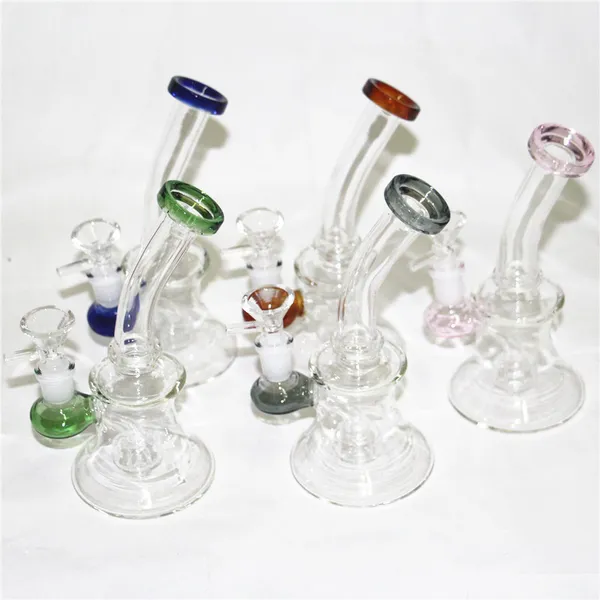 Narghilè Beecomb Perc Percolatore Bong in vetro Tubi per acqua con giunto da 14 mm Mini piattaforme petrolifere Piccolo Dab Rig Blu Rosa Viola Trasparente con ciotola