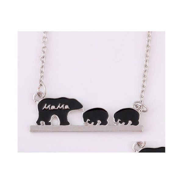 Braccialetti con ciondoli Collana con etichetta Mama Bear Collana con animali incisi Moda per mamma e bambini Gioielli per mamma e bambini Love Drop Delivery Dhuno