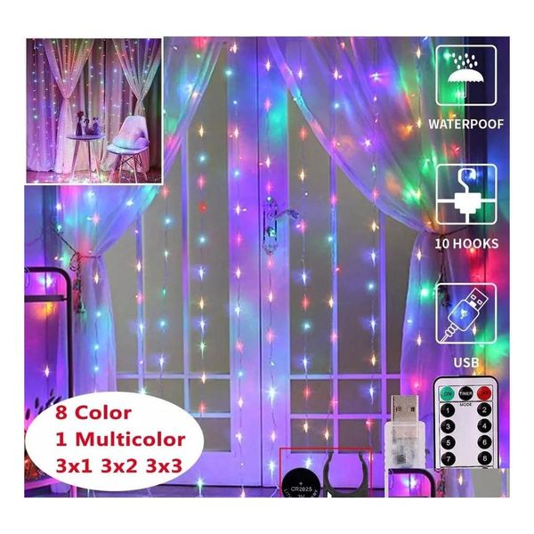 LED dizeler patlayıcı usb uzaktan kumanda bakır tel perdesi ışık 3x3 metre tatil odası dekorasyon fener ip damla teslimat l dh8kn