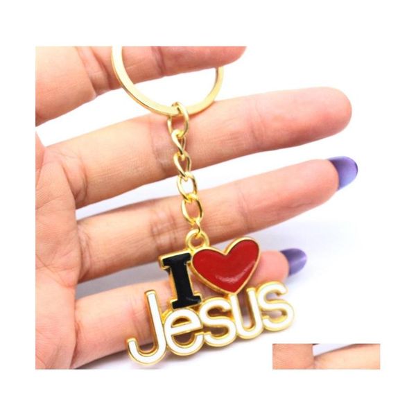 Os an￩is -chave ilove Jesus Cristo Love Keychain Pingente anel