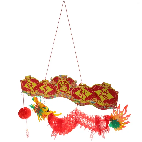 Decorazione per feste cinese Dragon Year Ghirlanda sospesa 3D Decors 3D Tissue Orning Ornament Spring Festival Feng Toys Shui