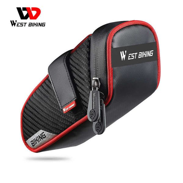 Borse laterali s WEST BIKING Bicicletta Strumenti ciclismo impermeabili Borsa laterale riflettente Reggisella posteriore Cestino MTB Borsa da sella per bici da strada 0201