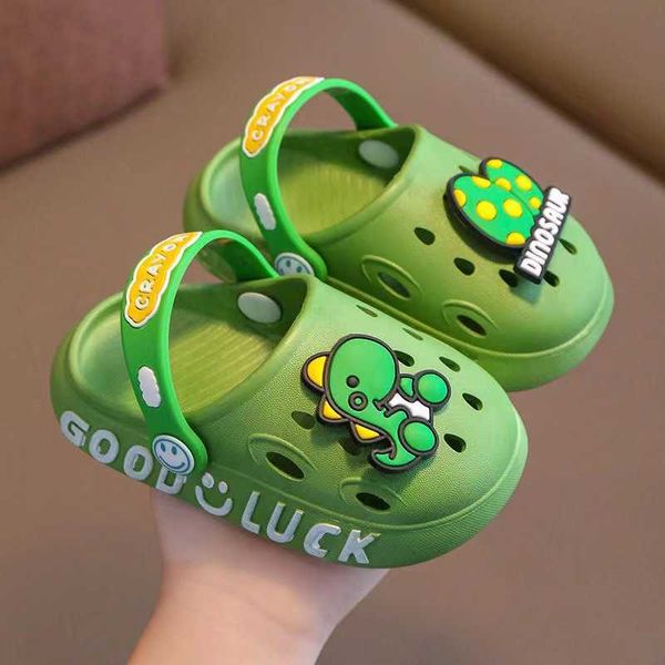 Slipper 2022 Новые динозавры мальчики для мальчиков Slippers Summer Kids Green Cartoon Sandal