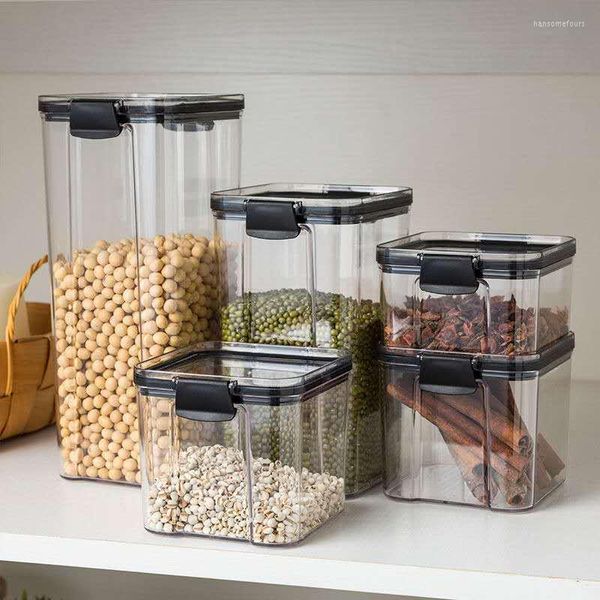 Vorratsflaschen, Lebensmittelbehälter, Kühlschrankbox mit Deckel, durchsichtiges Kunststoff-Gewürzglas, versiegelter Mehrkorntank