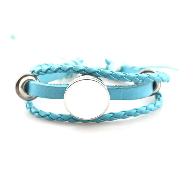 Bracciale in pelle personalizzato Stampa fotografica fai da te 18mm Bottone a pressione Sublimazione Bracciale con ciondolo a scatto vuoto B237