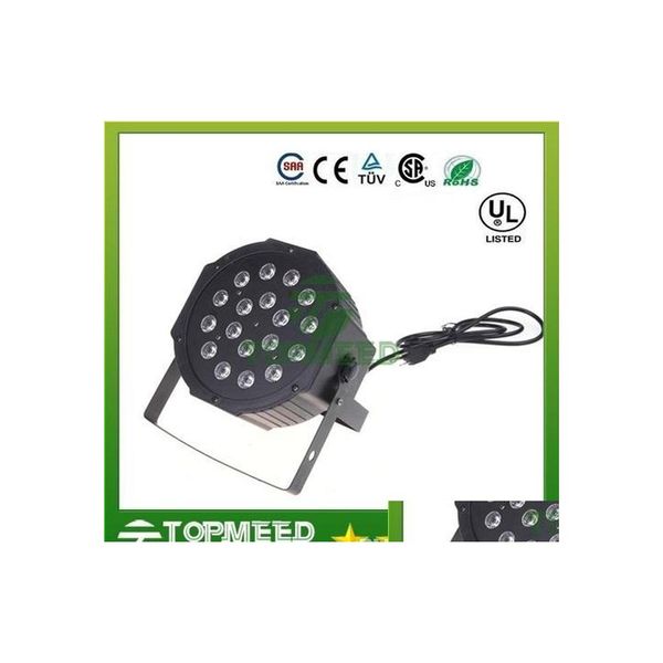 Par ışık büyük LED aşaması 18x3w 54W 85265V Yüksek Güçlü RGB Aydınlatma DMX 512 Master Slave Düz DJ Kontrolör 1515 Damla Teslimat Ligh DHKE4