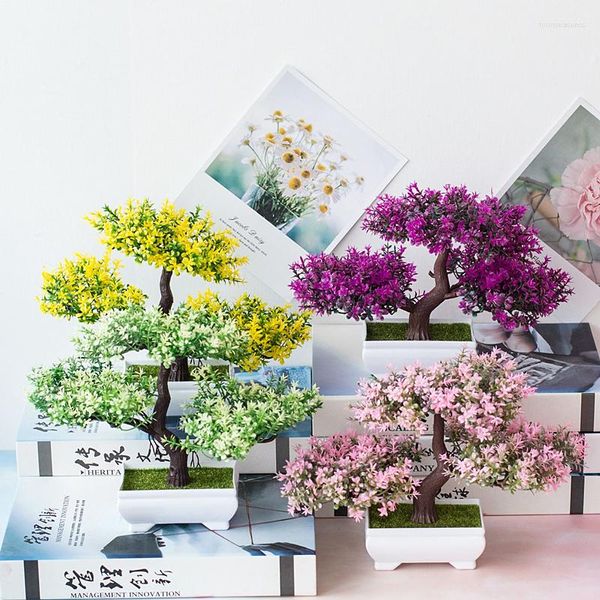 Simulazione di fiori decorativi pianta artificiale pino bonsai piccolo albero decorazione floreale casa e tavolo da giardino