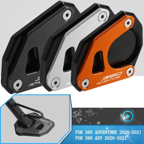 Pedais para 390 Adventure 2023 Motocicleta CNC Aluminium Kickstand Pad Extension Feia Stand Stand Placa