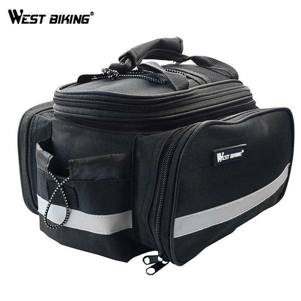 Panniers Westbike Radsportbeutel Bike Rücksitzstraße MTB Handtasche Pannier Schwarzer Kofferraumbeutel mit Regenmantelfahrradzubehör 0201