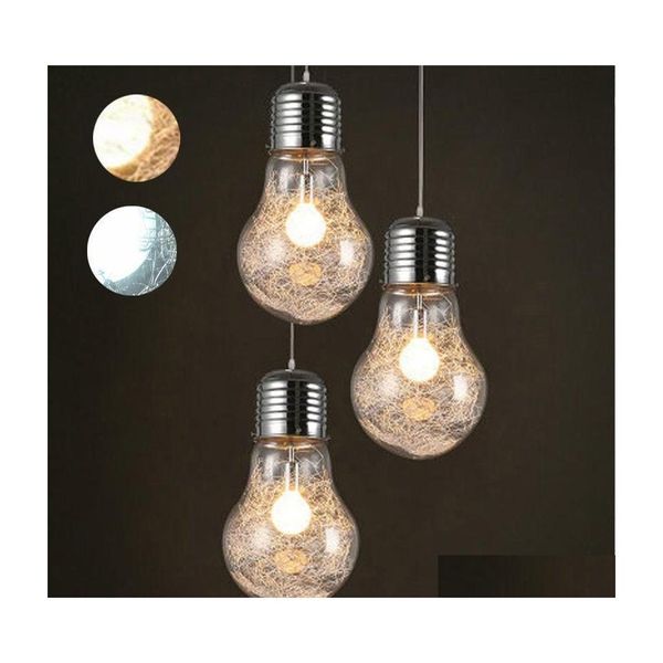 Pendelleuchten Kreative Persönlichkeit Lichter Eisen Glas Big BB Vintage Lampe Bar Lager 40W E27 Drop Lieferung Beleuchtung Innen Dhg0P