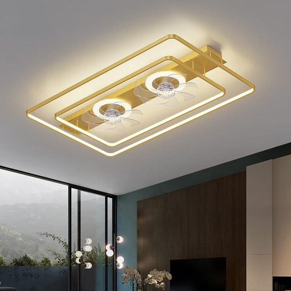 Os ventiladores de teto Nordic Smart LED Light com ventilador para o controle remoto da sala incluía lâmpadas de lustres montadas na superfície AC 110V ou 220VCELEING