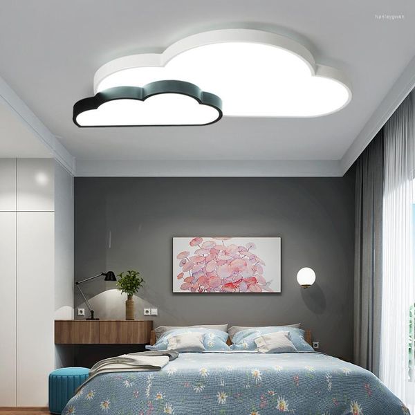 Plafoniere Camera da letto per bambini Luce moderna Nuvola nera Luna Stella Cuore Led a filo per sala da pranzo Camera dei bambini MJ1019