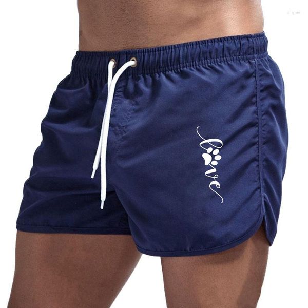 Pantaloncini da uomo Summer Men Beach Brand Pantaloncini da bagno elasticizzati da uomo Boxer con coulisse ad asciugatura rapida Training Short Mens Print