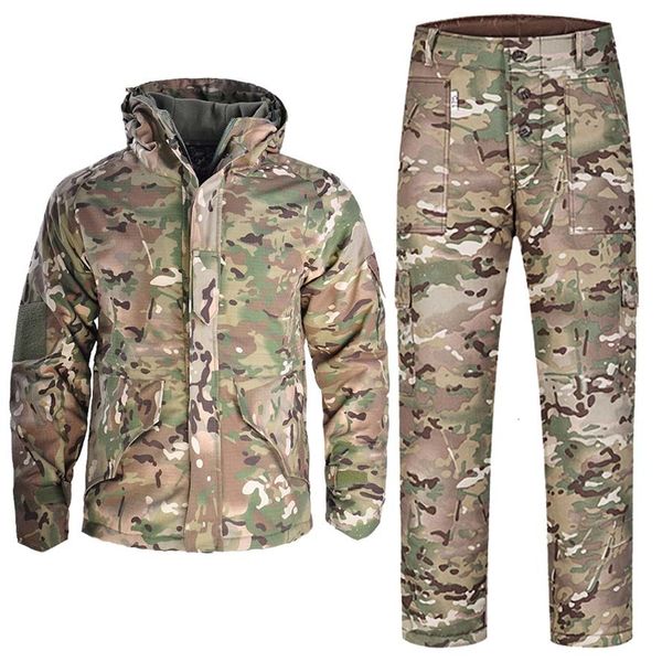 Giacche da uomo 25ﾰF Abbigliamento militare Tattico Camo Multicam Pantaloni Abbigliamento da caccia Uniforme da combattimento Giacca da uomo Airsoft impermeabile 230202