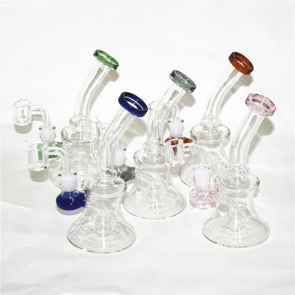 Mini Recycler Glass Water Bong Tubs Bubbler Pipes Bongs Water Bongus Percolator Gapo Bongo de Bonga de 14 mm