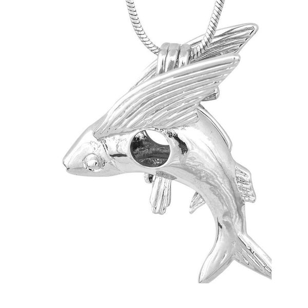 Collane a ciondolo trifoglio Flying Fish Cage Pendants Tipo antico Sier Charm Women Mathers Day Gift per la migliore madre P77 Drop dhzft