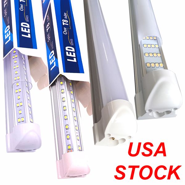 Tubo LED T8 Integrato a Forma di V 2 4 5 6 8 Piedi Lampada Fluorescente 144W 8Ft 4 File Tubi Luminosi Dispositivo di Raffreddamento Illuminazione per Porte Adesivo Esterno Luci per Negozi Soffitti a Parete Crestech168