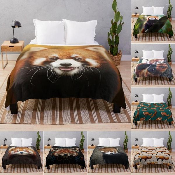 Cobertores vermelhos panda cobertor Felta Fuzzy Super Soft Lightweight Throw para sofá de cadeira de cadeira aconchegante para crianças adultos