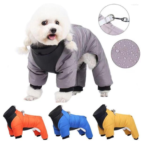 Roupas de vestuário para cães em clima frio quente jaqueta com dispositivo de segurança mangas refletidas de algodão acolchoado à noite