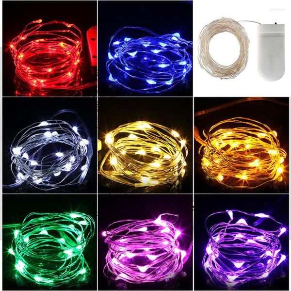 Strings Bateria alimentada pela bateria Romantic Ribbon Lamp Wedding Home Decoration Indoor 1m LED String Light Christmas Ano de Natal