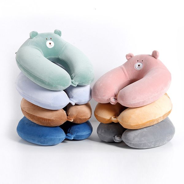 Cuscini Creativo Cartoon Bear Shape Adult Baby Travel Ushaped Neck Car Seat Cuscino per dormire in aereo da ufficio 230204