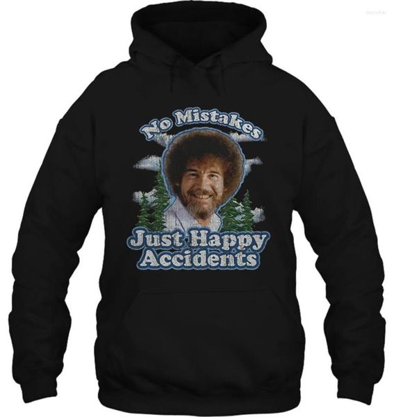 Hoodies masculinos Moda Moda Bob Ross Sem erros Apenas acidentes felizes Tee2 Women Women Streetwear