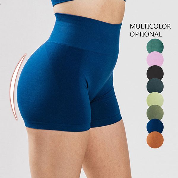 Yoga roupas mulheres cintura alta shorts push up scrunch butt moda correndo esportes calças curtas elásticas leggings gota 230203