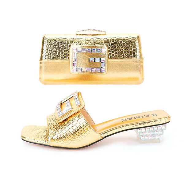 Slippers Ladies Seach Set Set Nigeria Подходит для свадебной вечеринки в этом году EST Design Red Gold Black Silver Size Size