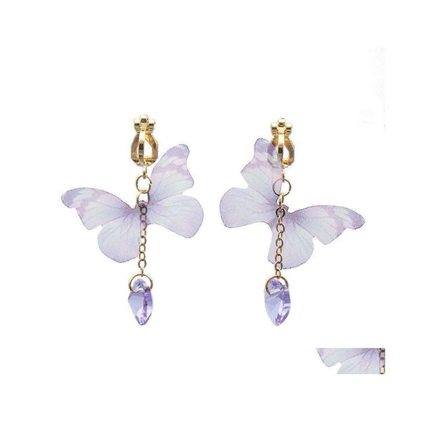 Ohr Manschette Mode Elegante Schmetterling Clip Ohrringe Für Frauen Kein Piercing Gefälschte Knorpel Nette Aussage Koreanische Ohrring Geschenke Drop deliv Ot7P4