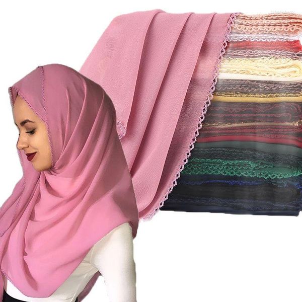Шарфы Женщины пузырьковые шифоновые цветочные кружевные шали хиджаб простальная длинная повязка на голову модный шарф обертывание мусульман 1 шар