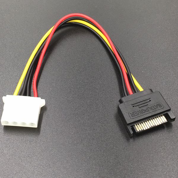 SATA para IDE 15 pinos macho a 4pin barramento sATA Cabo feminino D Porta de porta Porta Distribuidor Distribuidor de extens￣o Conector de cabo Computador