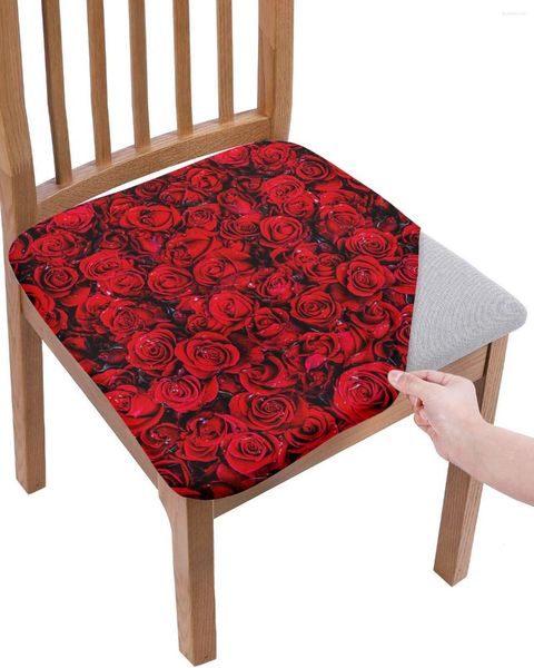 Fodere per sedie Red Rose Flower Wall Elasticity Cover Office Computer Seat Protector Case Home Kitchen Dining Room Slipcovers