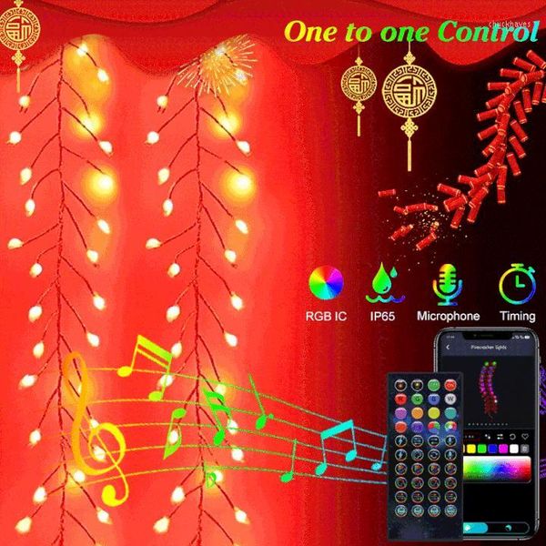 Strings Creative simulou lâmpada de fogueira Smart RGB IC App Controle remoto Light Christmas Ano Chinês Festival de Primavera Decoração de Casa