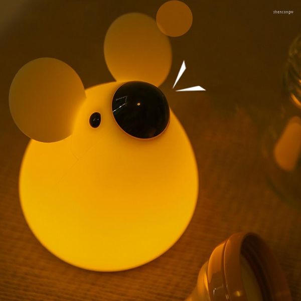 Nachtlichter, kleine Maus, dreht Nase, weißes warmes Licht, Anpassung, Augenschutz, Schlafzimmer, Kind, Baby, süßes Geburtstagsgeschenk, USB-Aufladung