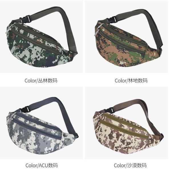 Lässige Hüfttasche, Camo, wasserdicht, taktische Hüfttasche, Fitnessstudio, Fitness, Gürteltasche, Lauftelefon, Gürteltasche, Fanny, Hüfttasche, Outdoor-Sport, Sling, Brusttaschen