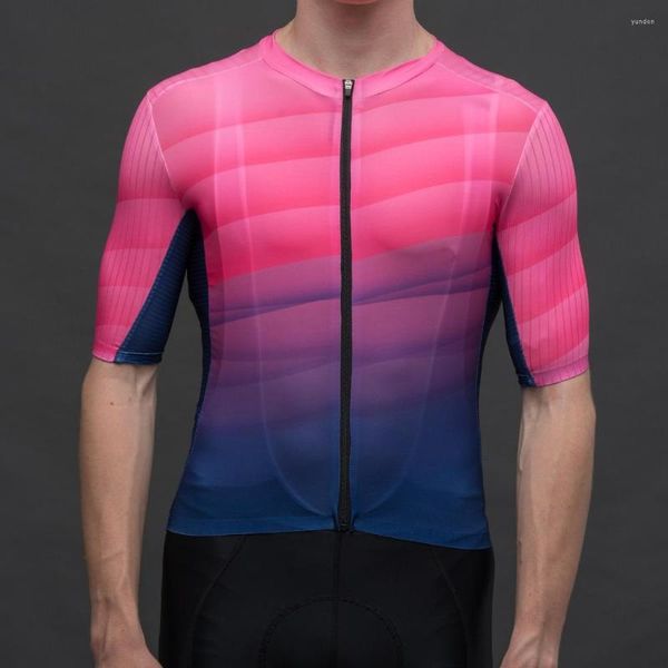 Completi da corsa Tuta da ciclismo Rosa Estate Manica corta Maglia da ciclismo Abbigliamento da gara Abbigliamento da bicicletta Abbigliamento da ciclismo Maillot di alta qualità Mtb