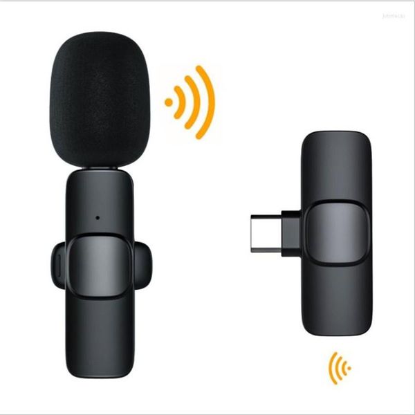 Mikrofonlar Kablosuz Lavalier Mikrofon Taşınabilir Şarj Edilebilir Şarj Edilebilir Mini Ses Video Kayıt Android Telefon Canlı Yayın Miktarı