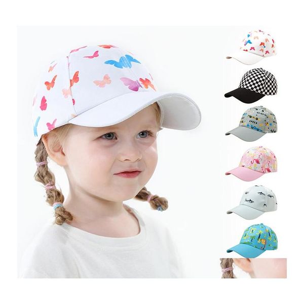 Ball Caps Ins Casual Cartoon Print Berretto da baseball per bambini regolabile Four Seasons Baby Hat Drop Delivery Accessori moda Cappelli Sc Otgyk