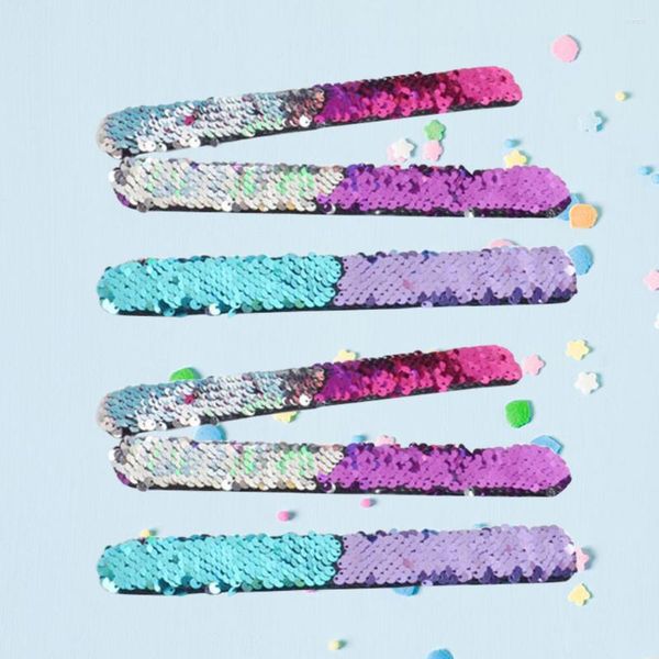 Braccialetti con ciondoli 12 pezzi Doppi colori Cinturino da polso con paillettes Slap Party per bomboniere per bambini (colore casuale)