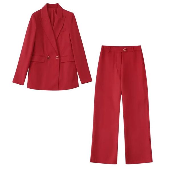 Pontas de duas peças femininas Tene -escritório Ladies Blazer Conjunto com botão de manga comprida