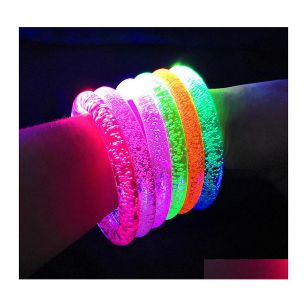 Altri braccialetti Fashion Flash Dance Braccialetti Led lampeggiante da polso Glow Bangle In The Dark Carnevale Regalo di compleanno Forniture per feste al neon Ot0Tn